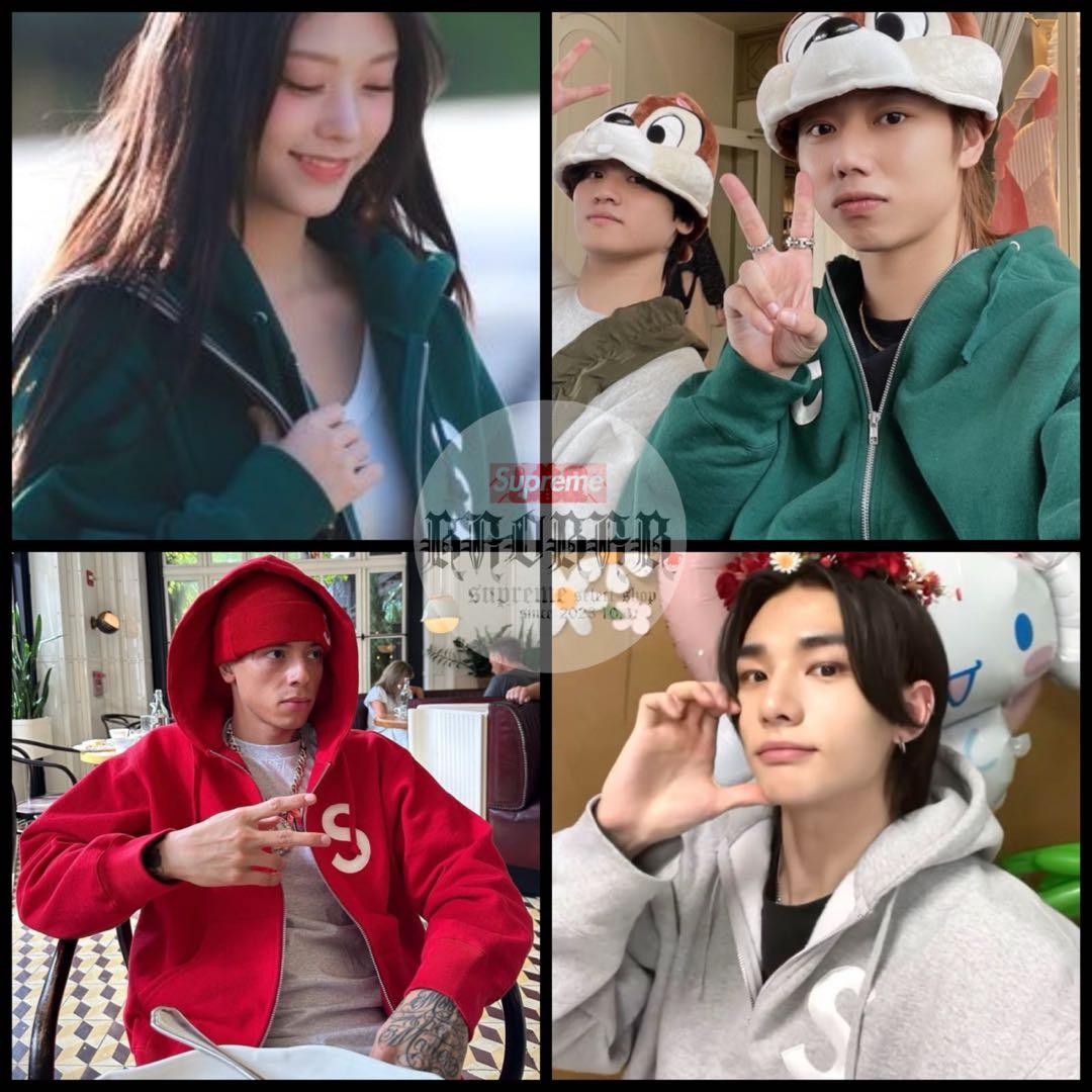 大人気‼︎刺繍S logo SロゴXL】シュプリーム パーカー ブラック 中町綾