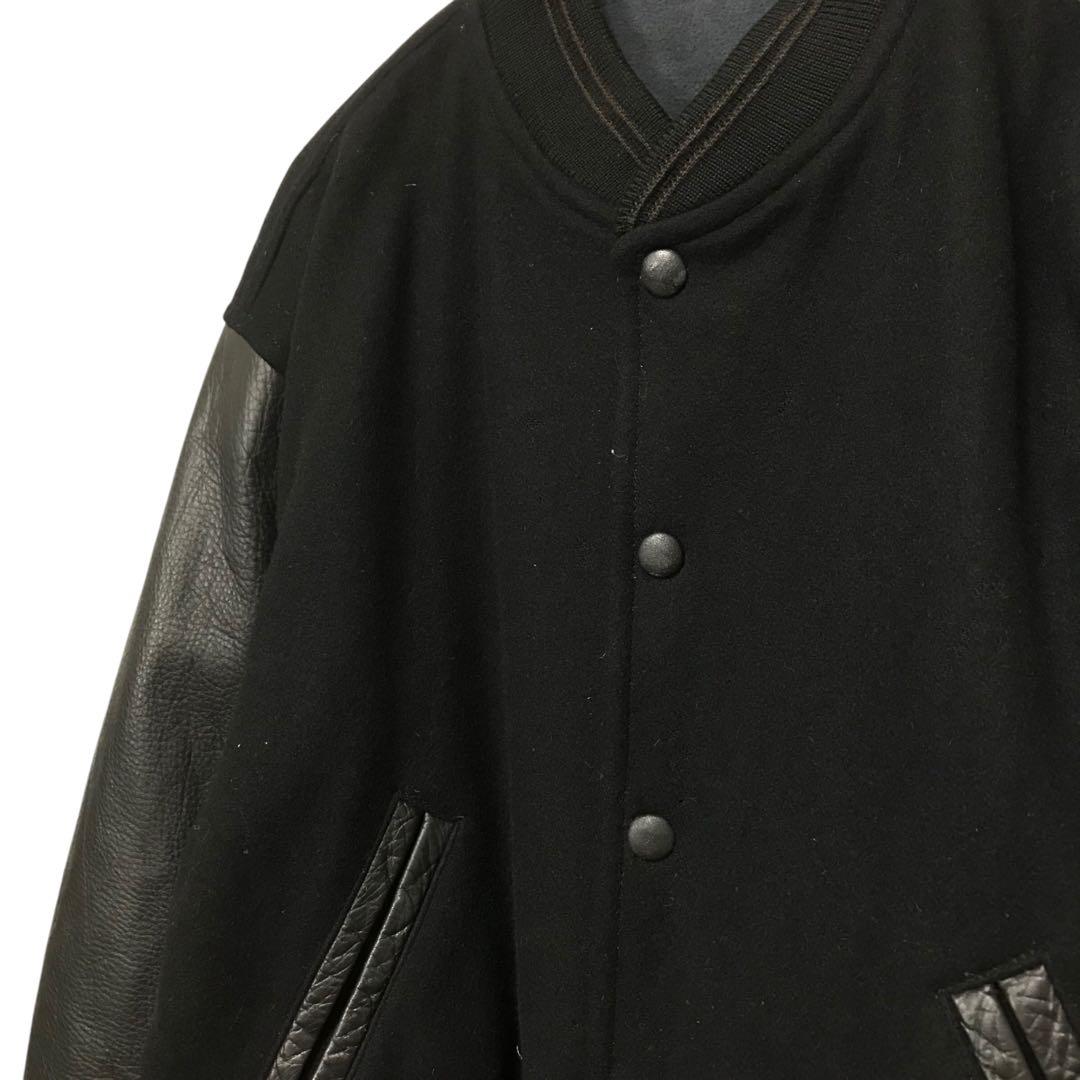 専用 90s DOMON ドモン ビンテージウールスタジャン 袖本革レザー ロゴ