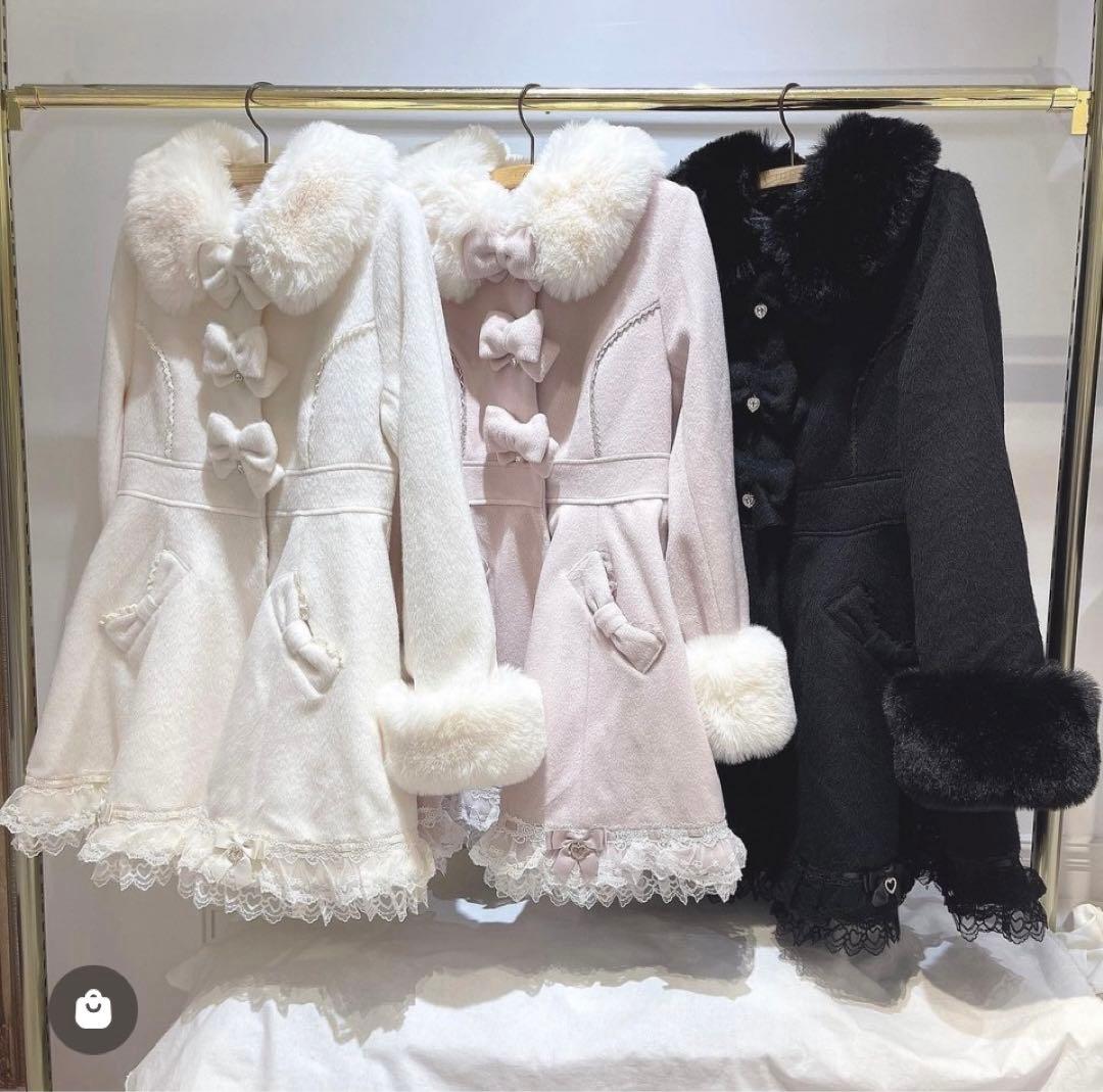 お取り置き♡タグ付♡バックティアードリボンコート♡ホワイト♡姫かわ
