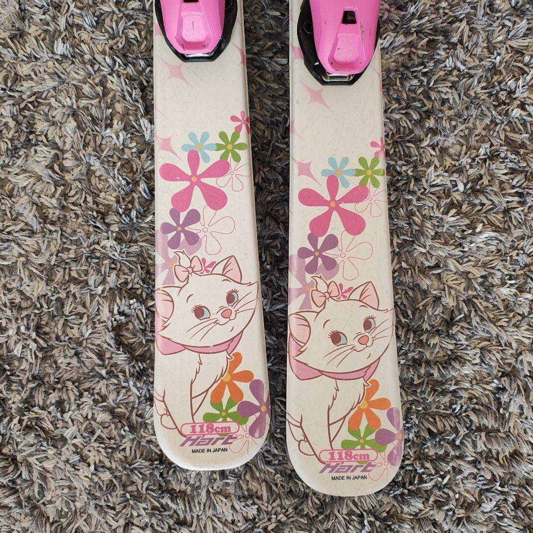 ディズニー マリー デザイン スキー板とポール セット 子供 キッズ