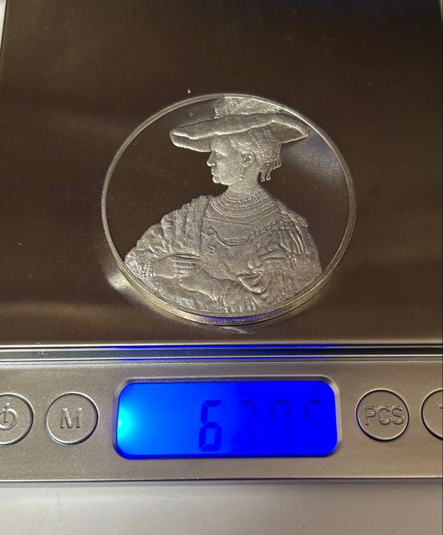 フランクリンミント社銀メダル 約67g レンブラントの『サスキアの肖像