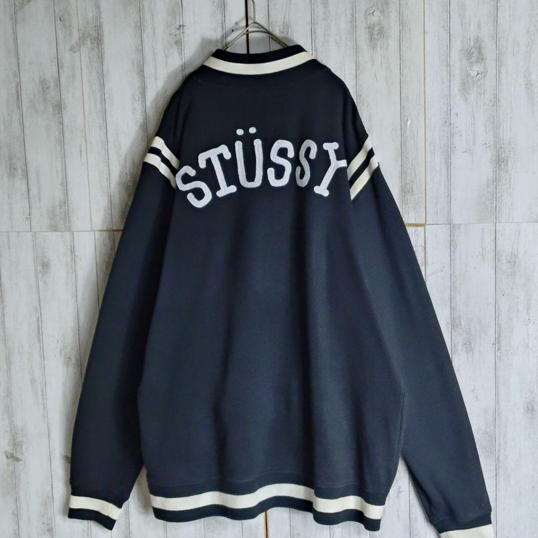 超絶希少デザイン】OLDSTUSSY☆パイル刺繍ロゴ Sロゴコットンスタジャン