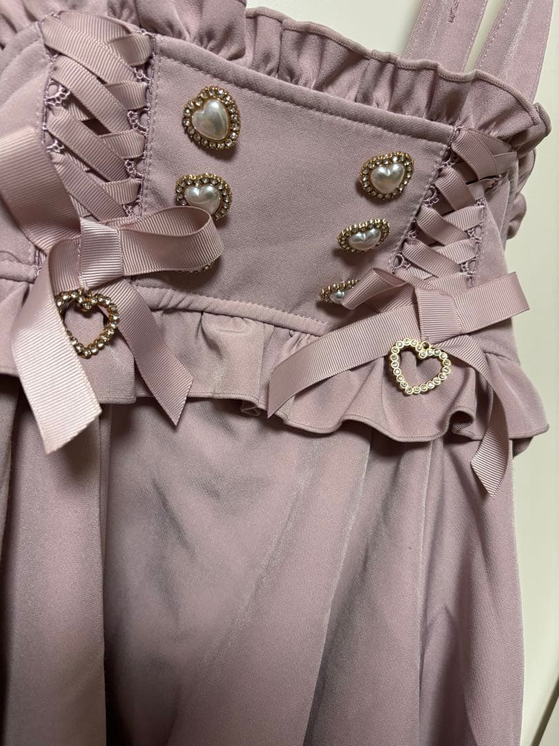 LIZLISA レースアップサスペンダー付スカパン ピンク - メルカリ