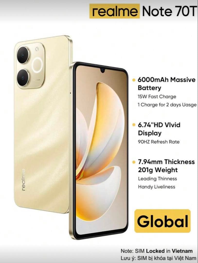 Realme Note 70T 6000mAh 4GB/64GB 3台セット Amazon.com: realme Note 70T 4G Smartphone 4+64GB, 6.75 inch Screen