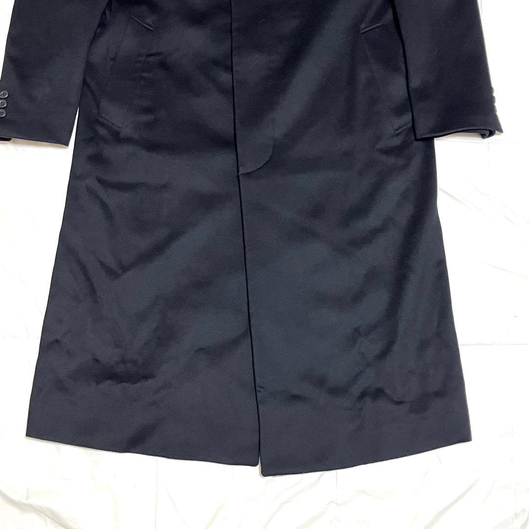 美品】スキピオ ロングチェスターコート カシミヤ マキシ丈 比翼 黒 L