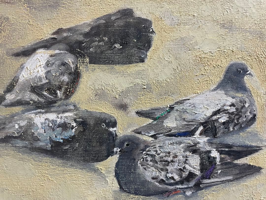 杉本好守『鳩』戸川馨『地脈の心霊』ミクスド・メディア 真作保証 ２点セット