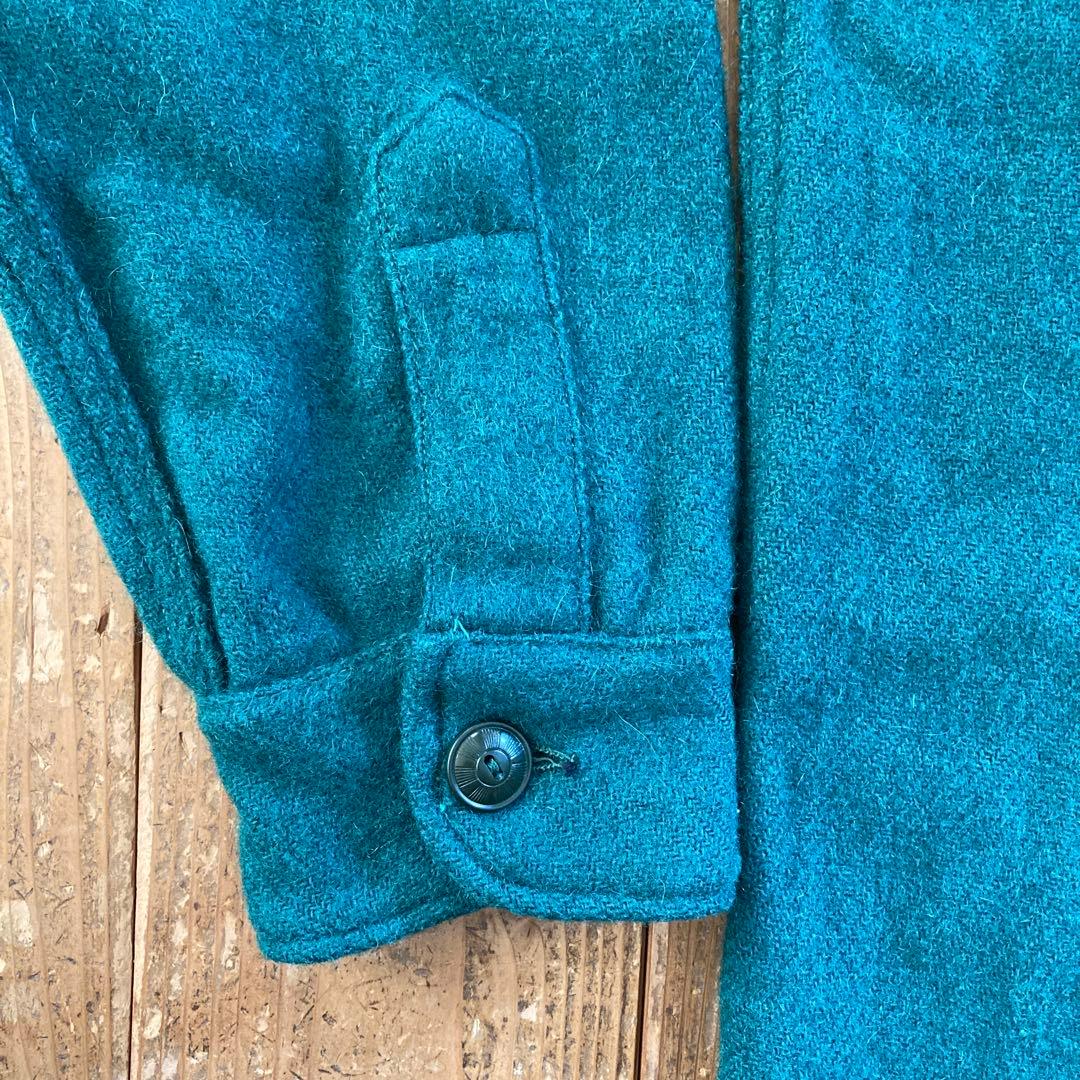 ピルグリム シアーズ ウール シャツ フルジップ ジャケット グリーン 古着