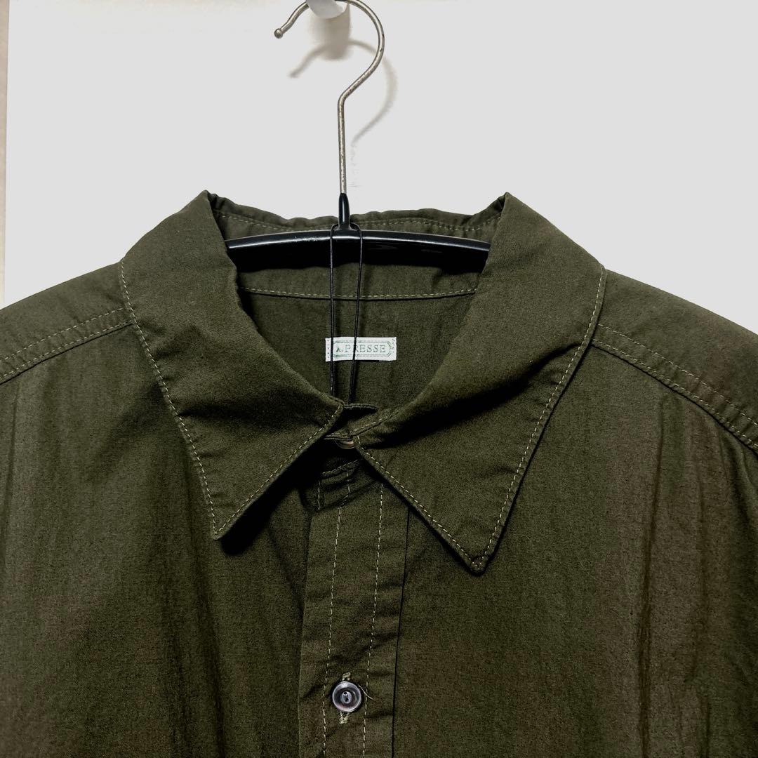 a.presse over dyeing military shirt