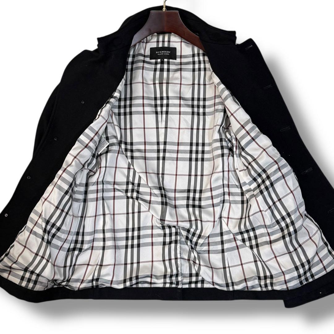 バーバリーブラックレーベル ホースロゴ銀ボタン ノバチェック マリン