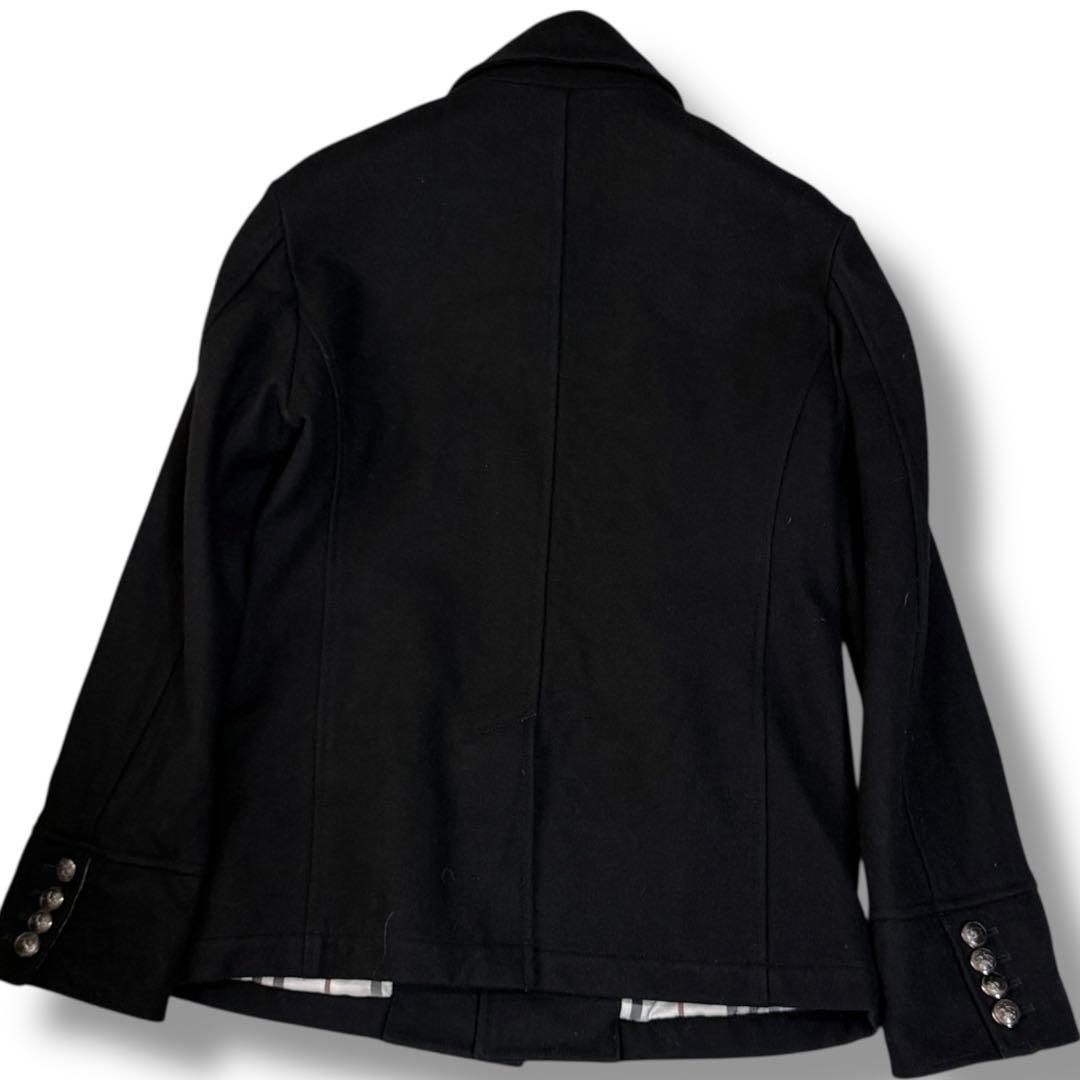 バーバリーブラックレーベル ホースロゴ銀ボタン ノバチェック マリン