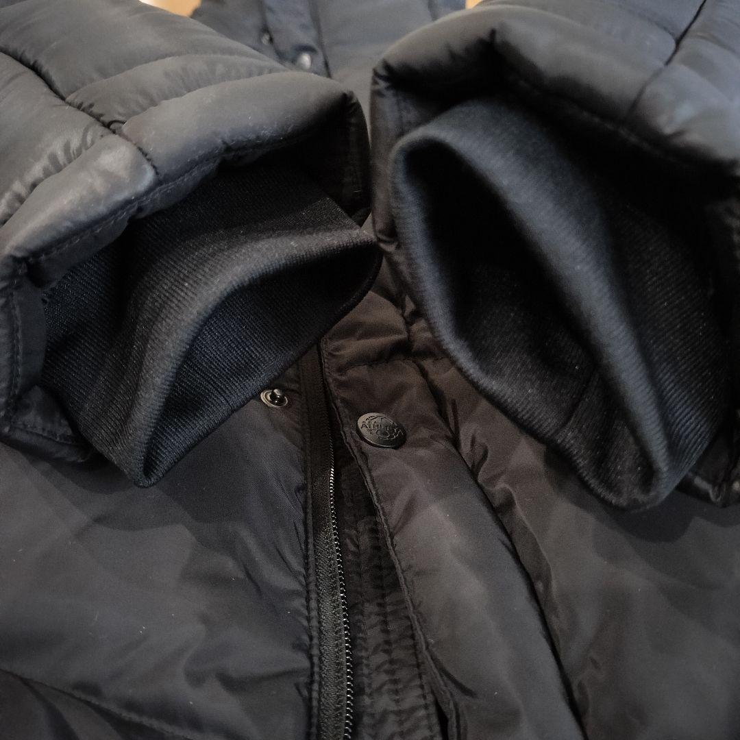 美品】ATHLETA アスレタ フード付ダウンベンチコート/ Sサイズ 黒