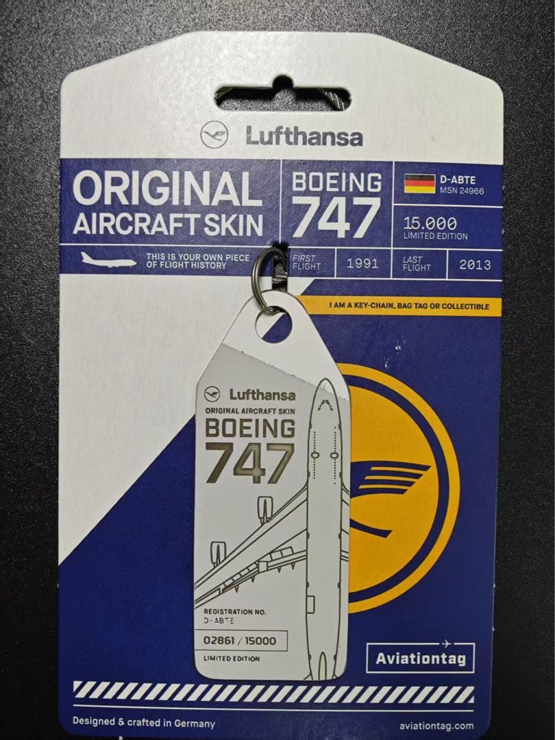 Lufthansa Aviationtag B747-400 レアなコンビ色 Lufthansa Aviationtag B747-400 レアなコンビ色 Lufthansa