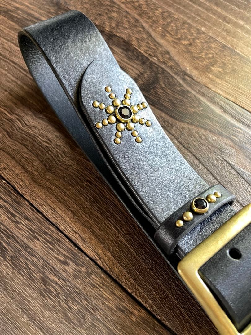 ディッキーズ874専用スタッズギャリソンベルト ミッスーリ真鍮HTC