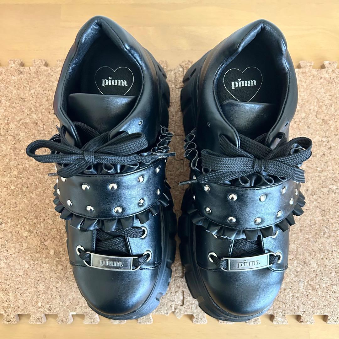 pium ぴうむ ピウム フリルベルトボリュームスニーカー 厚底スニーカー