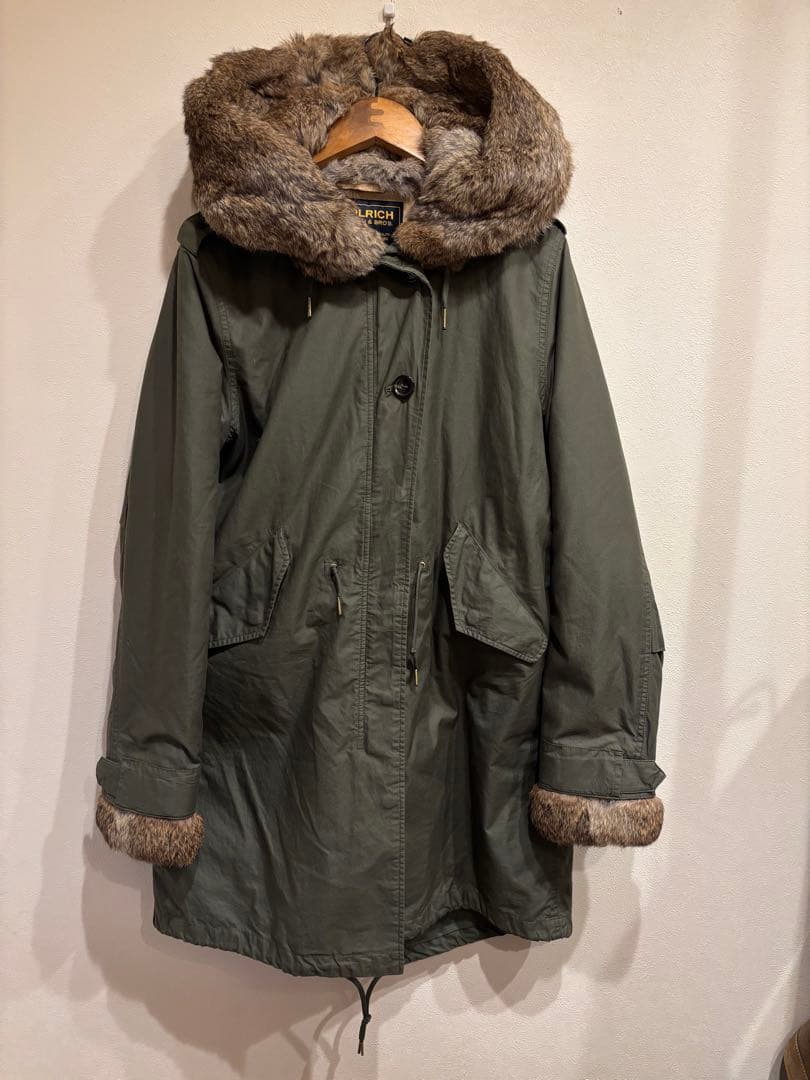 WOOLRICH ラビットファー　中綿ライナー　モッズコート WOOLRICH（ウールリッチ） 1702151 カーキ ラビットファー ナイロン
