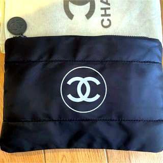 シャネル CHANEL ノベルティ ポーチ ビッグサイズ 黒色 クラッチバッグ