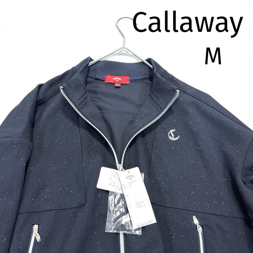 未使用❗️キャロウェイ　M ダブルジップ　ブルゾン　ジャージ　ネイビー　ラメ 未使用❗️キャロウェイ M ダブルジップ ブルゾン ジャージ ネイビー