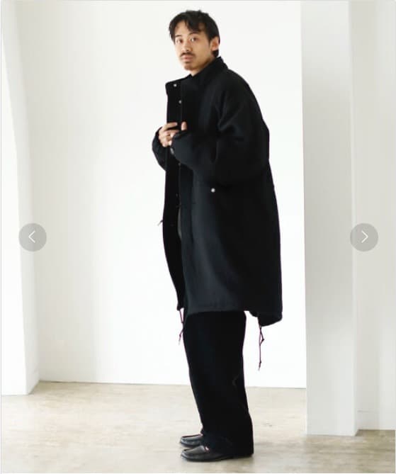 BEAMS 中綿ウールモッズコートL／黒 - メルカリ