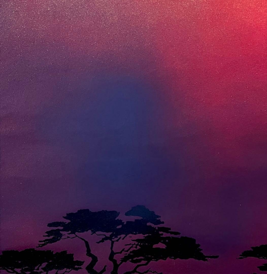 真作 増田春光 赤富士飛鶴 掛軸 絹本 共箱 タトウ 一 番 安い