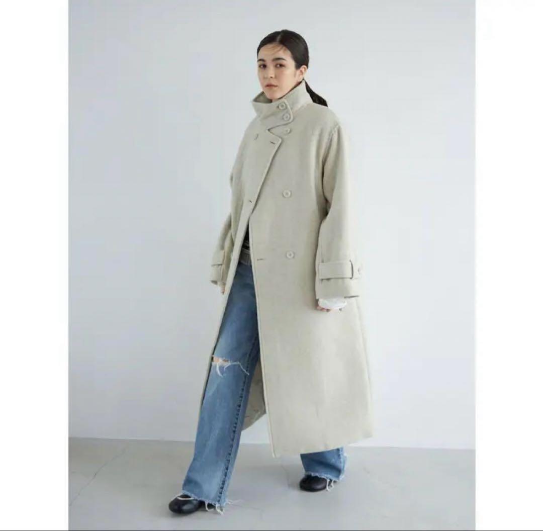 Ungrid スタンドカラールーズコート アイボリー M ロングコート - メルカリ