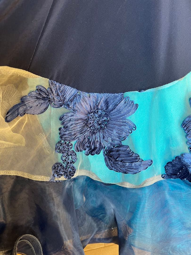 紺色 社交ダンス用ドレス M 競技会デモ パーティー