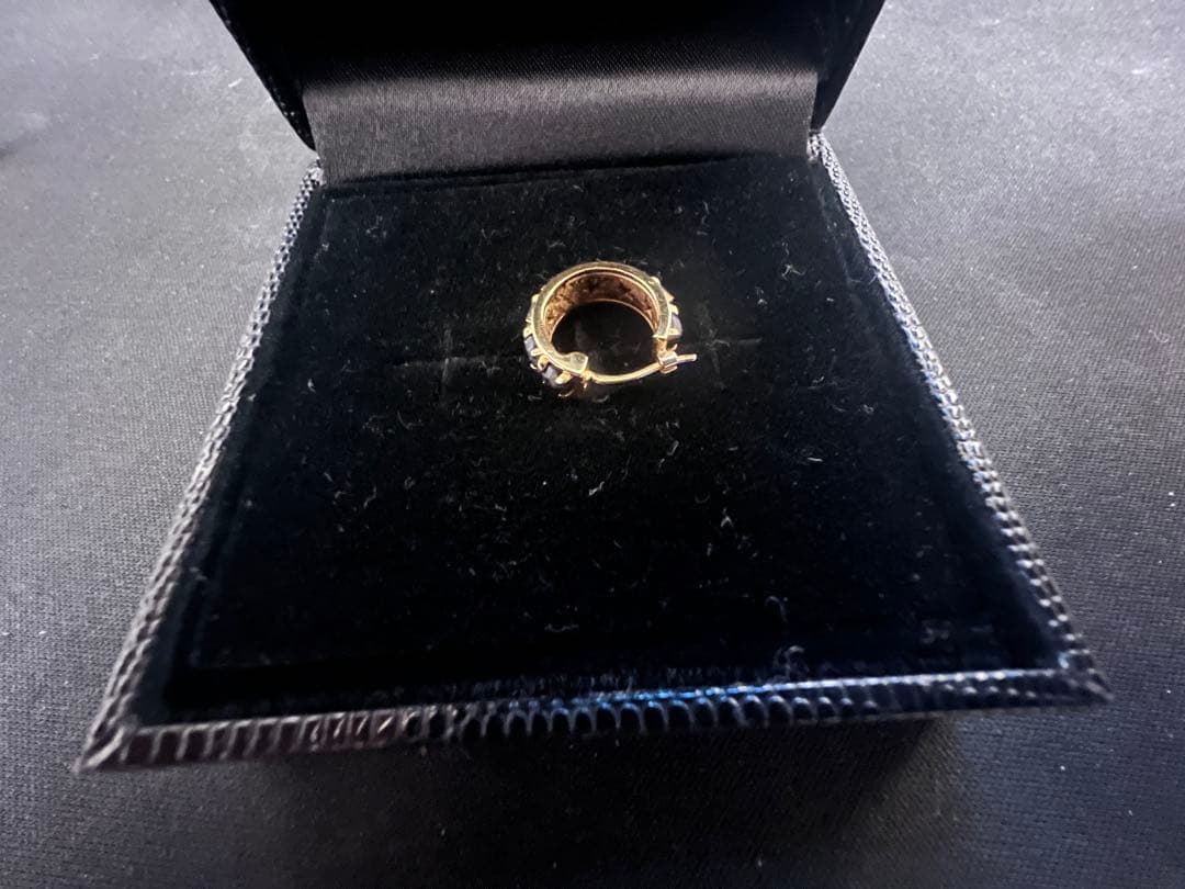 SJX 18K ブラックダイヤ ピアス 片耳 希少モデル 箱・証明書付き