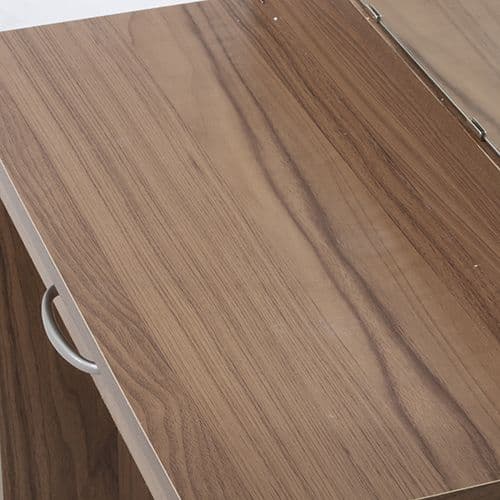 《新品・送料無料》メルル ドレッサー(三面鏡) スツール付き ブラウン 木目調