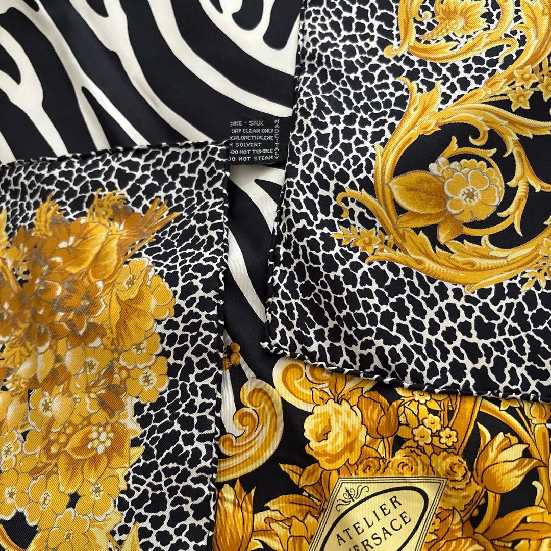 ATELIER VERSACE シルク スカーフ ヴェルサーチェ ゼブラ 花柄 - メルカリ