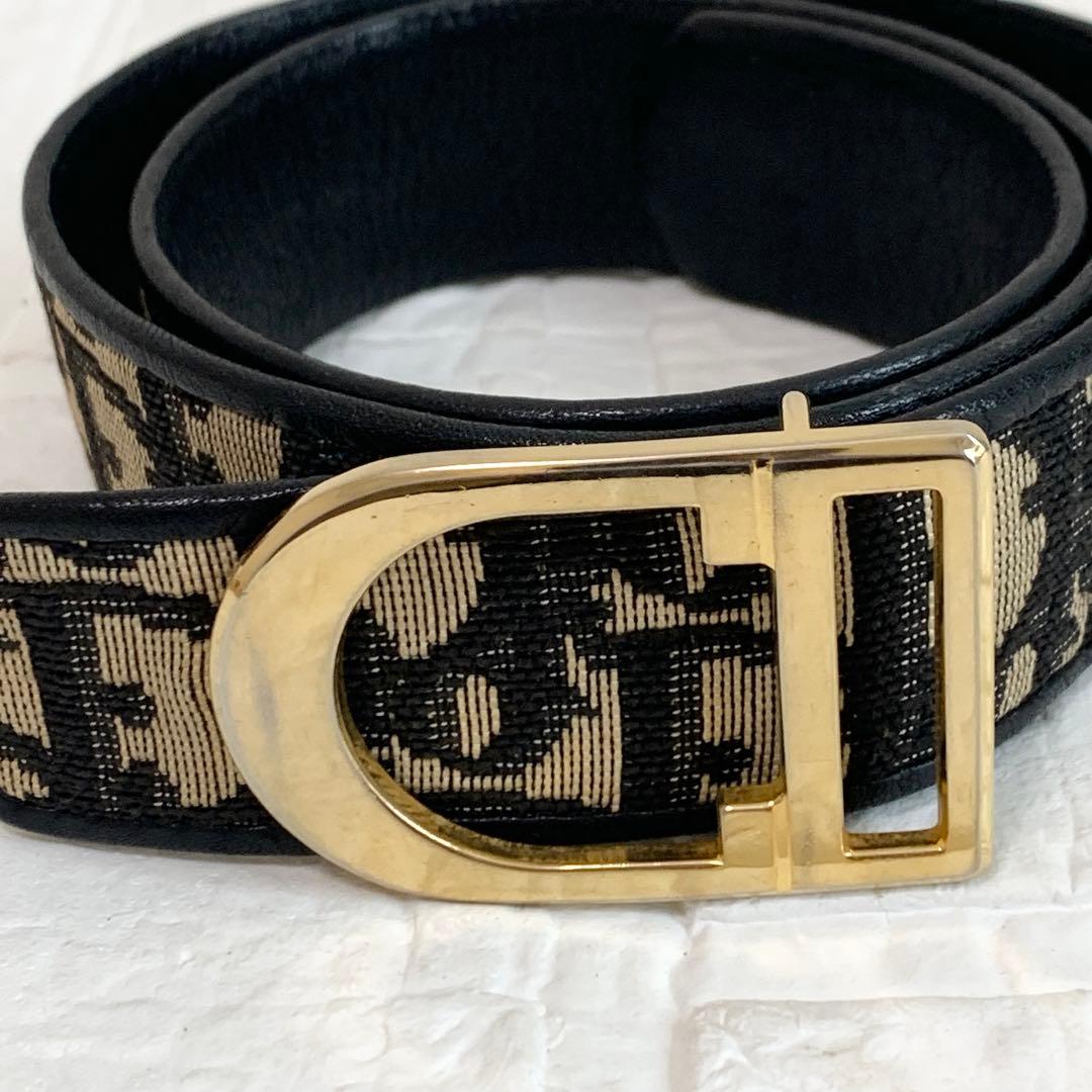Christian Dior ディオール ベルト トロッターCDロゴ　ブラック ☆送料・関税込☆DIOR HOMME☆CD ロゴ メンズ ベルト☆ (DIOR HOMME