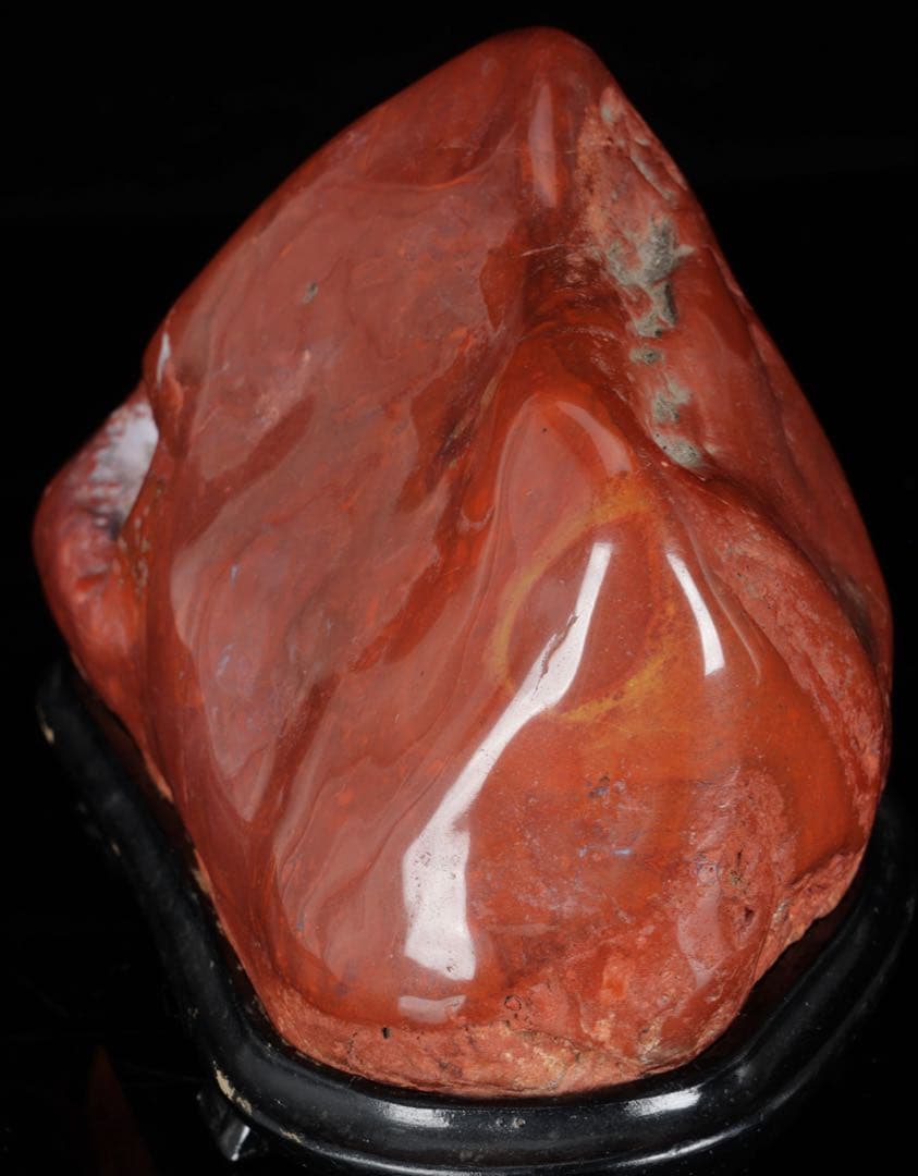 佐渡 赤玉石 碧玉 水石 鑑賞石 天然石 原石 飾石 美石 台座付 2.23kg