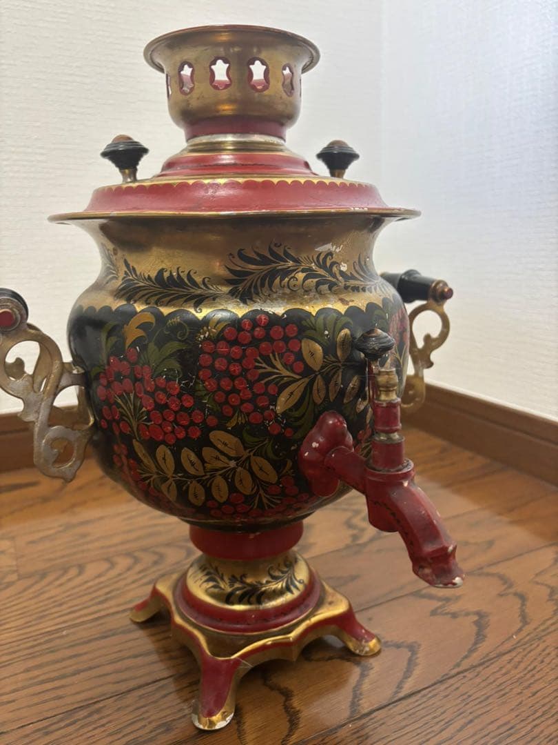 アンティーク サモワール 赤・金・黒 アンティーク サモワール 赤・金・黒 アンティーク サモワール 赤・金・黒