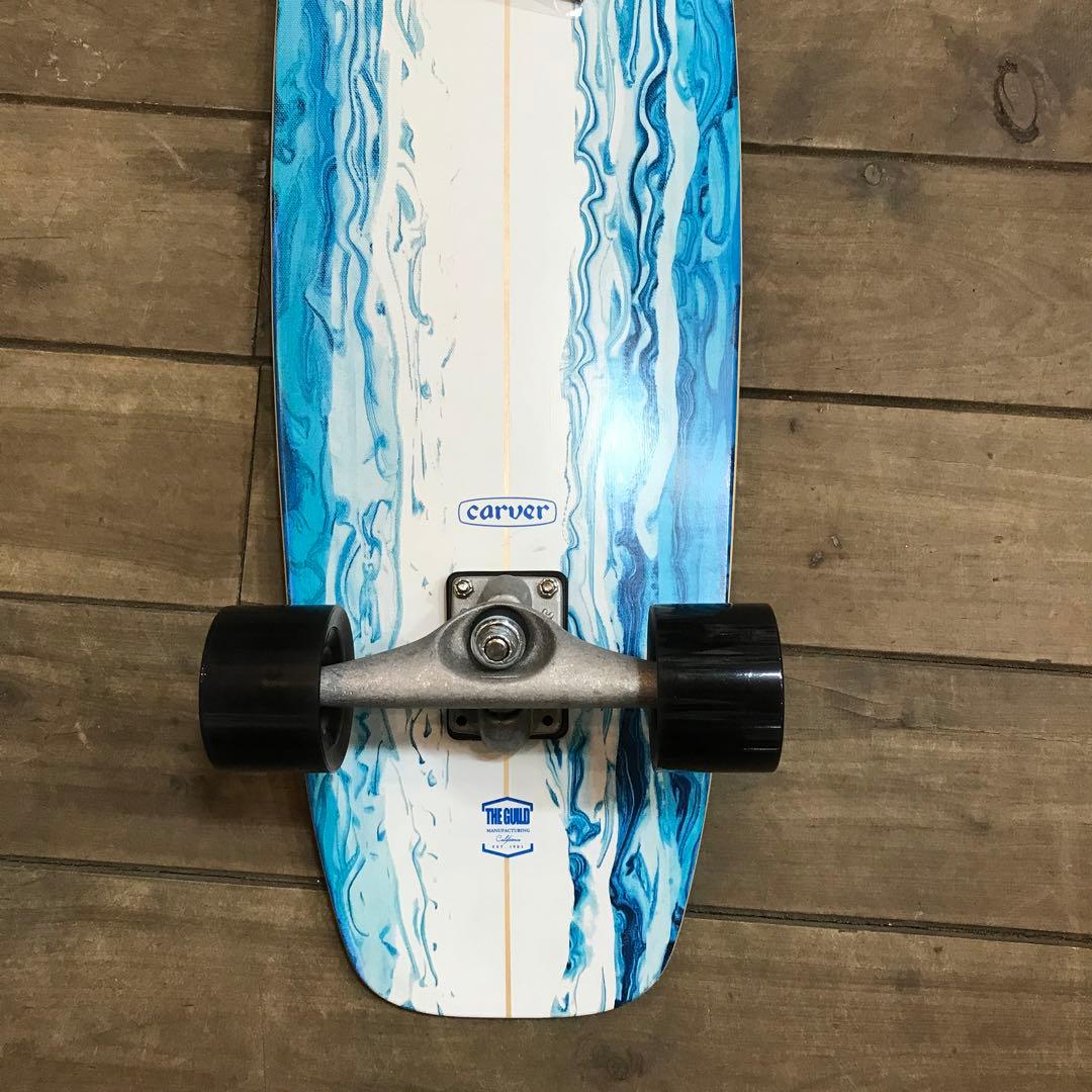 carver カーバーサーフスケート￼スケートボード 青い波模様