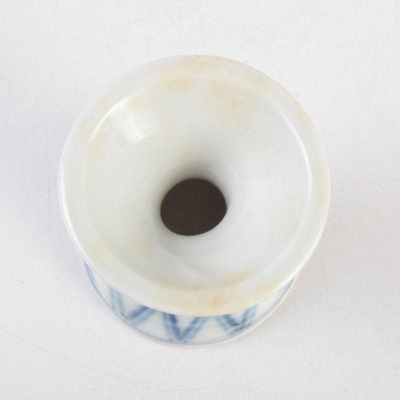 茶道具 京焼 河合瑞豊作 染付 千切蓋置 共布共箱 V 8804