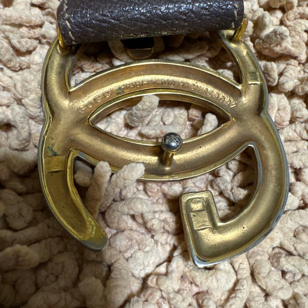 GUCCI オールドグッチ インターロッキング ベルト ゴールド 茶 GG 90