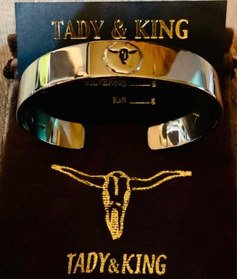 【M】tady&king 平打ちバングルロングホーン TADY&KING平打ちバングルK18ロングホーン ALL ITEM TADY＆KING ONLINE