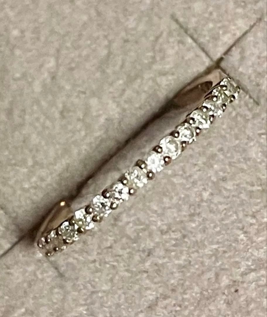 K10金 ダイヤモンド 0.20ct ハーフエタニティリング