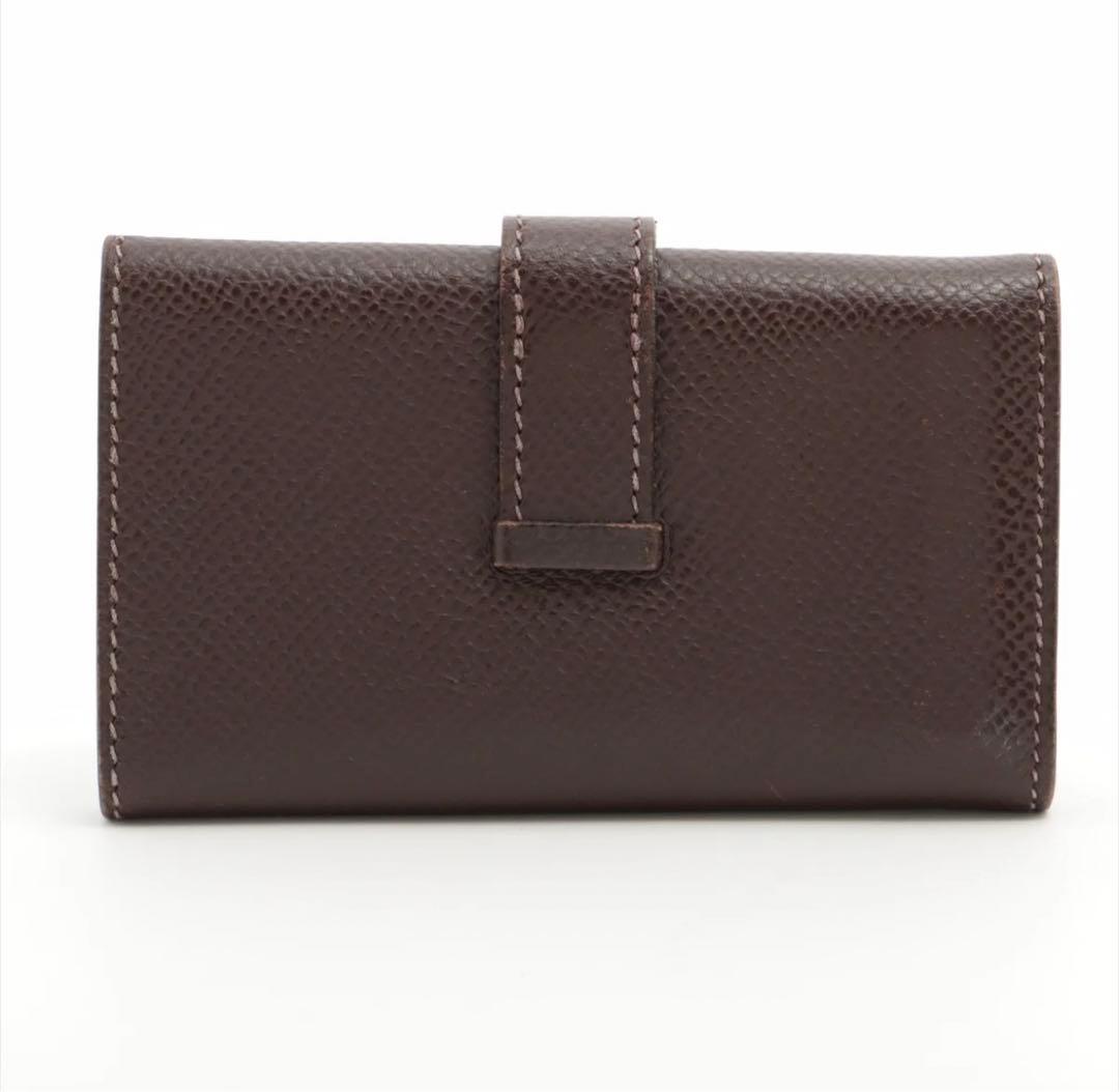 ジ*ー様 【美品】HERMÈS エルメス エトゥープ ブラウン レザー キーケー