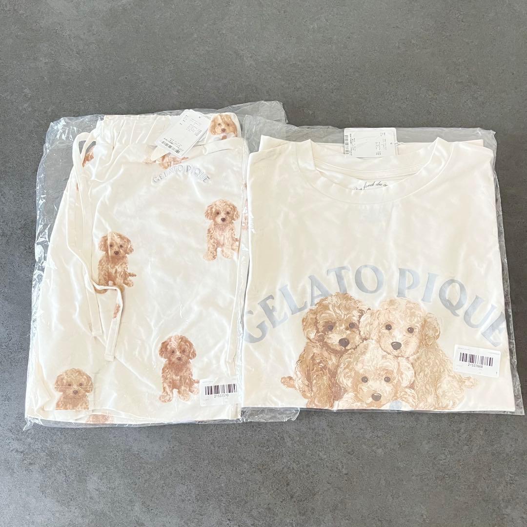新品未使用 未開封 トイプードル ワンポイントTシャツ 総柄 ショート