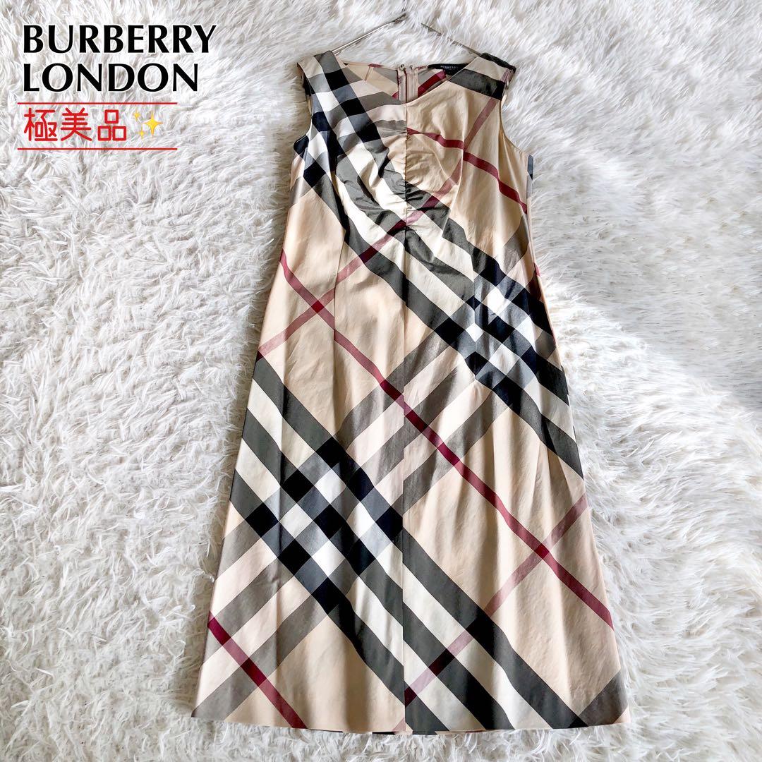 美品】 BURBERRY バーバリー ノースリーブワンピース ノバチェック