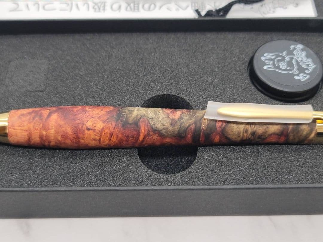 新品 こぶた工房 極上+花梨瘤 赤青 金金具 シャープペンシル0.5 - メルカリ