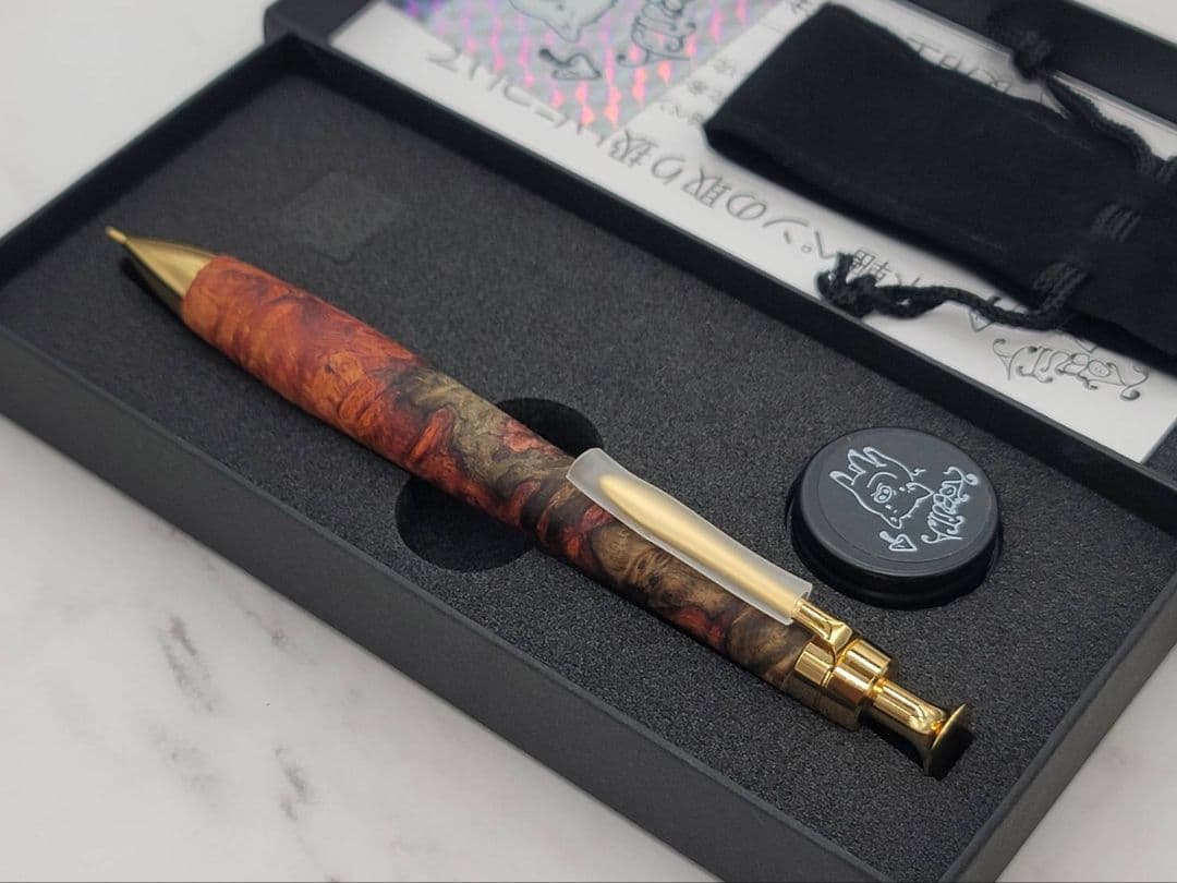 新品 こぶた工房 極上+花梨瘤 赤青 金金具 シャープペンシル0.5 - メルカリ