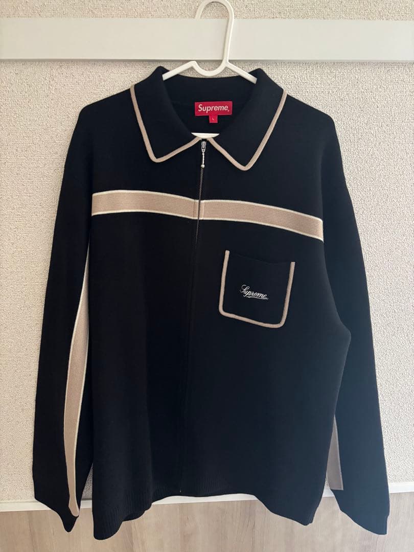 Supreme ジップアップカーディガン L 黒 ジップアップ ブラック（黒）系 L Supreme(シュプリーム) カーディガン