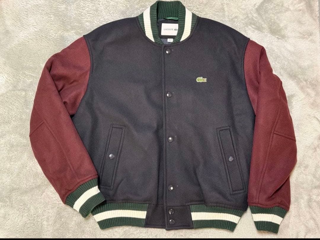 LACOSTE スタジャン ウールブレンド ロゴ ワッペン Mサイズ セール】 ウールブレンドスタジアムジャケット （ブルゾン）｜LACOSTE