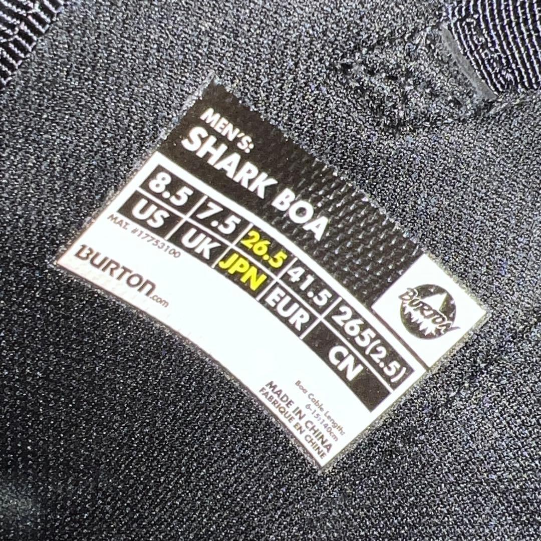 5回使用 26.5cm BURTON SHARK BOA スノーボードブーツ
