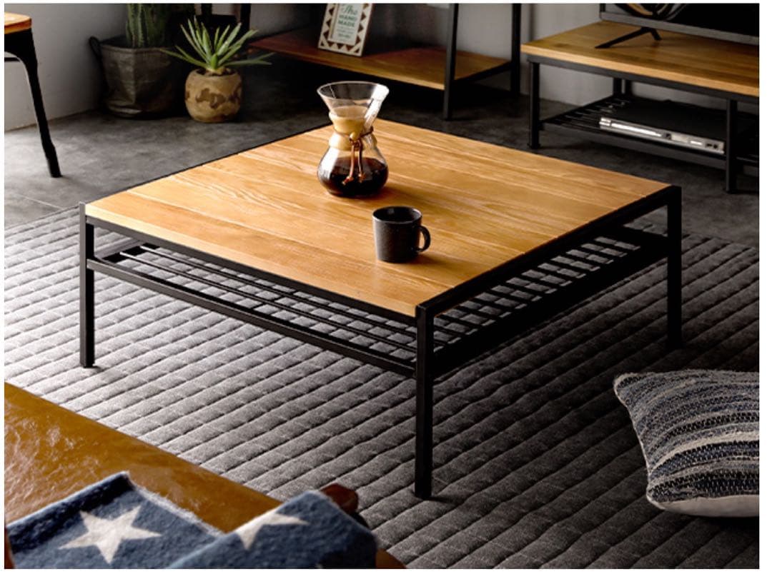 センターテーブル 正方形 無垢材 天然木リビングテーブル テーブル 収納付き 搬入設置込み】 センターテーブル 80 正方形 テーブル ウォールナット