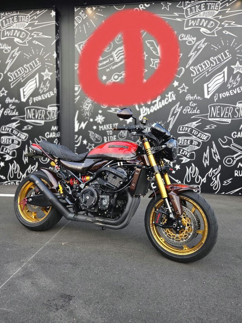 z900rs OHLINSリアサス 赤/金 オーバーホール済（アルマイト加工