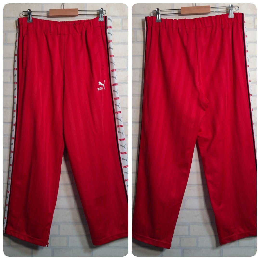 プーマ☆90s ヒットユニオン セットアップ ジャージ 刺繍ロゴ 赤 L相当