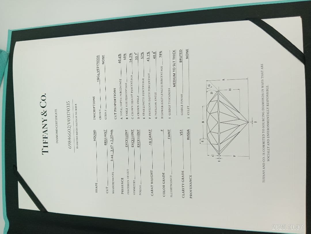 Tiffany & Co. 0.18ct プラチナリング