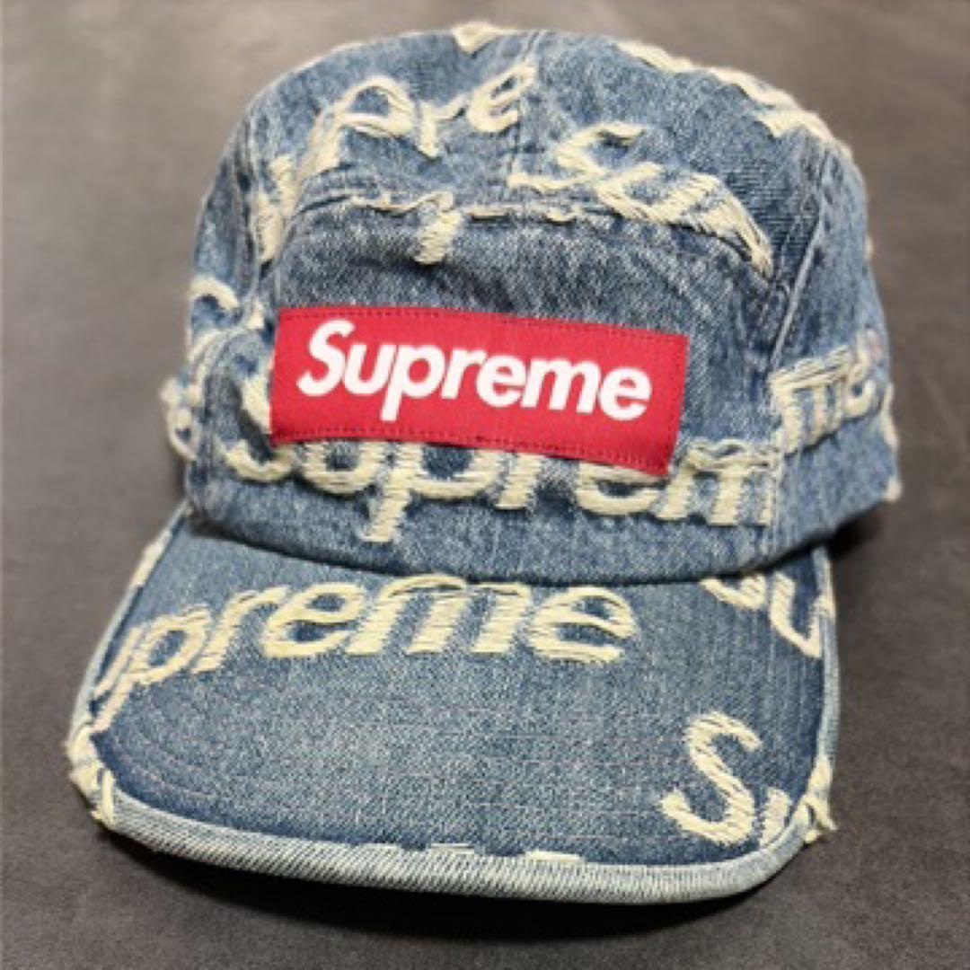 帽子 supreme Frayed Logos Denim Camp Cap Supreme Frayed Logos Denim Camp Cap (SS21) - $48
