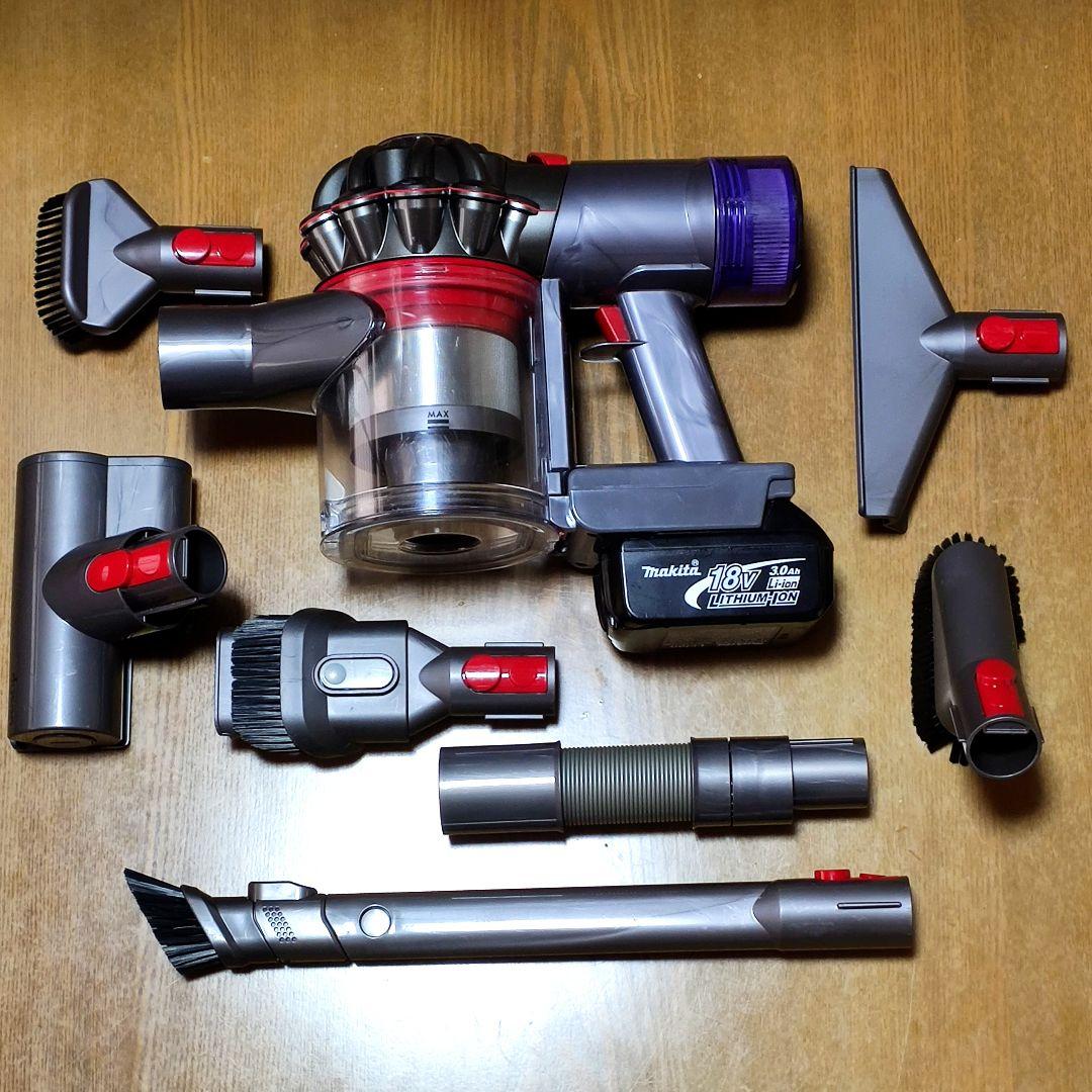 ダイソンV8 SV10K掃除機＋マキタ18vアダプターセット 分解清掃済み動作